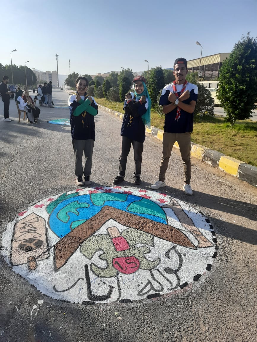 مشاركة عشيرة كلية الآثار في مهرجان الرسم على الاسفلت